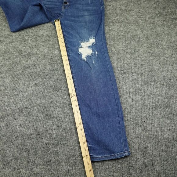 Judy Blue Jeans Womens 5/27 Denim Distressed Button Fly Boyfriend Fit Stretch - Picture 9 of 13